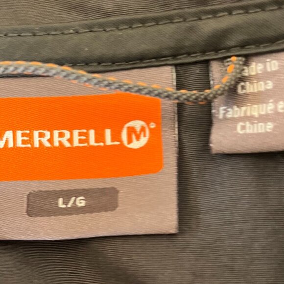 Merrell Men's Black Packable 1/2 Zip Pull-Over Security Zipper Rain Jacket Sz Lr - Picture 7 of 10